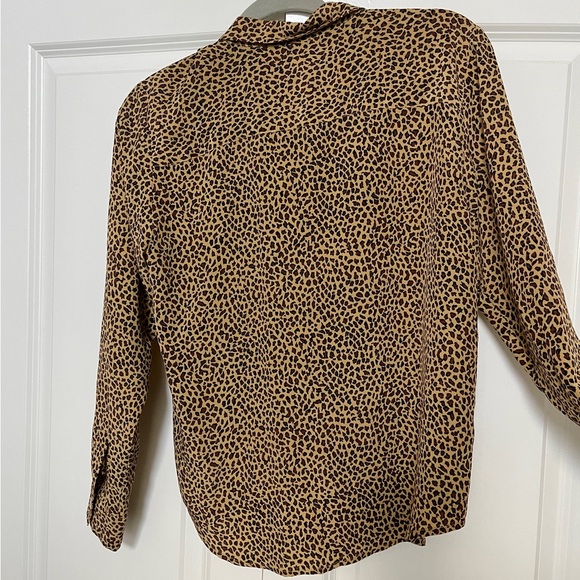 100% Silk Spencer Jeremy Vintage Leopard Print Blouse Top Size 10 - Picture 7 of 10